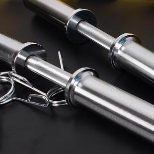 实心电镀哑铃杆短奥杆杠铃杆50cm杆家用健身器材男卡簧单祇练臂肌