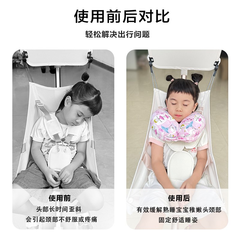 遛娃神器通用枕头防撞婴儿手推车头枕儿童护颈枕宝宝小孩定型靠枕