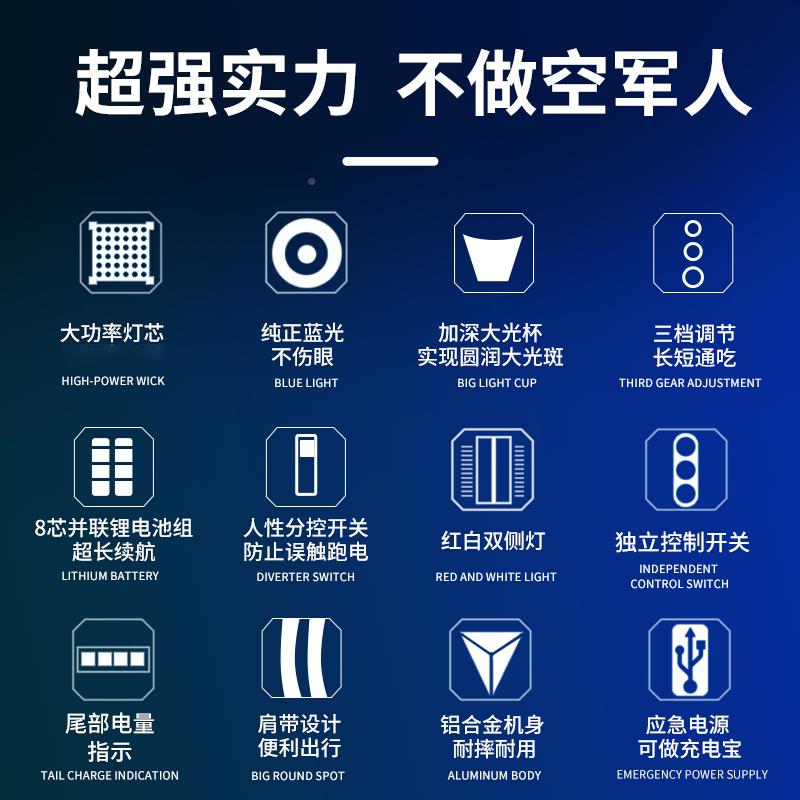 沃尔森蓝光激光钓鱼夜率钓灯强超亮疝气大功夜台光炮野d498夜钓光