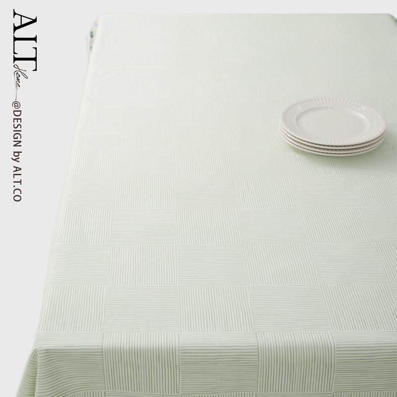 绿色清新餐桌布高端防水盖布艺长方形茶几桌布轻奢高级感2025新款