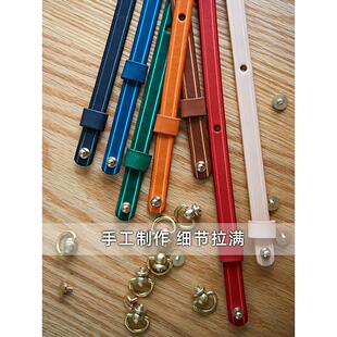 猫咪项圈定制真皮小猫小狗小型犬可爱脖围挂刻字名牌防丢铃铛配饰