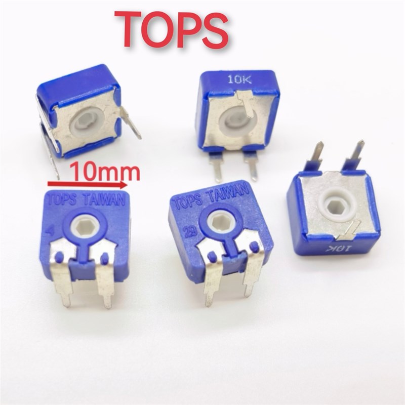台湾TOPS 西班牙电位器CA9MV 可调电阻 PT10-10 K卧式 六角孔带柄
