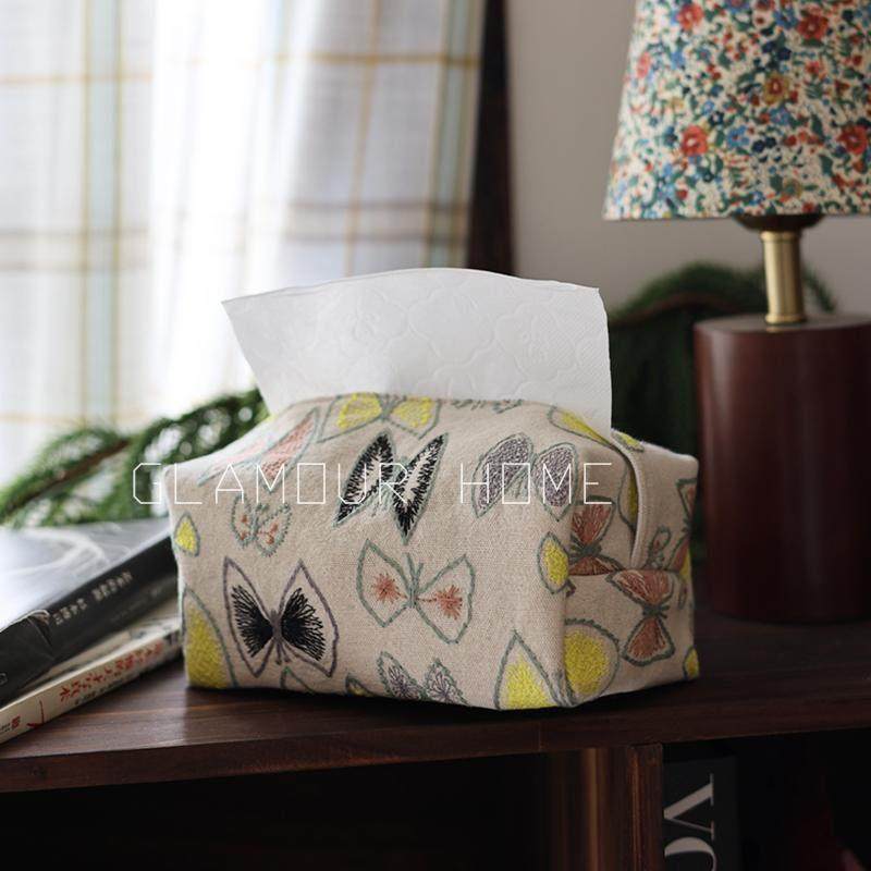 刺绣棉麻纸巾袋布艺车载纸巾盒蝴蝶立体抽纸袋餐巾扶手箱收纳盒,收纳整理,纸巾套,淘宝优惠券,粉丝福利购,淘宝优惠卷