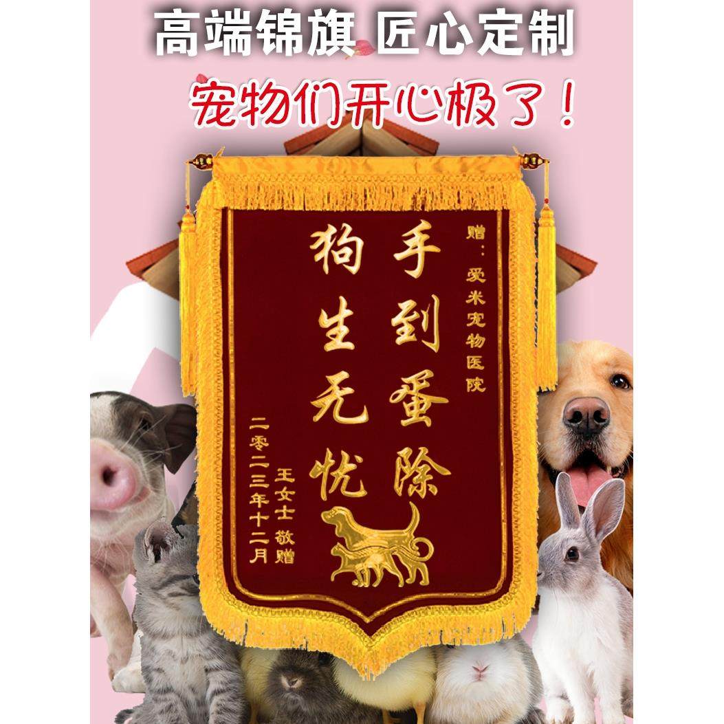锦旗定做订制赠宠物医院医生护士兽医感谢服务旗帜旌敬旗个性创意