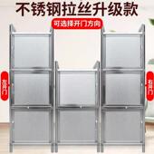 加厚简易不锈钢小柜子橱柜家用铝合金厨房储物柜置物架角柜阳台柜