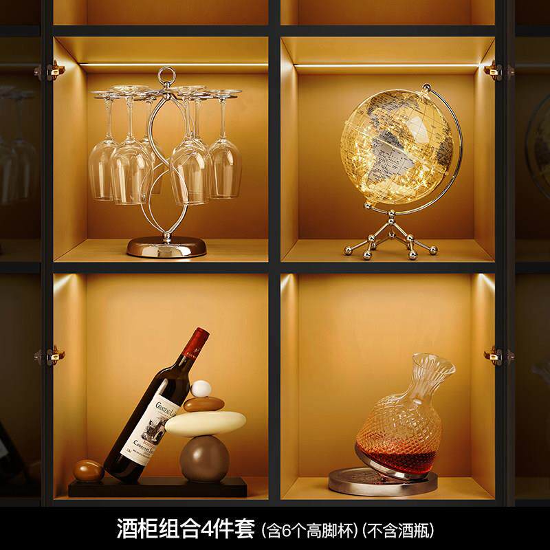 轻奢高档时来运转红酒架摆件玄关餐柜高级感客厅酒柜装饰品酒托