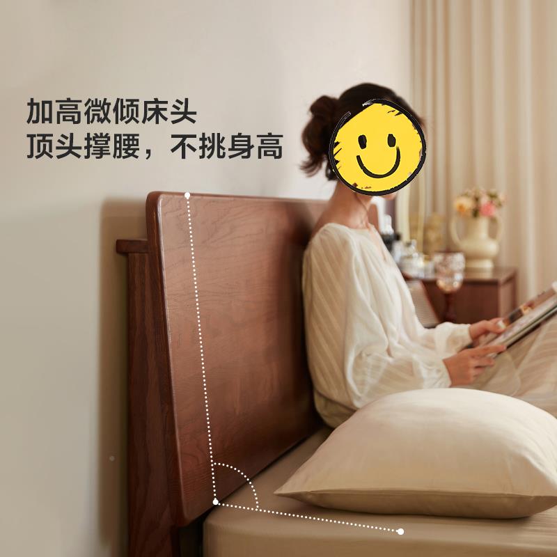 实木床室1.橡木北欧床现代简约全1.YS-630145米主卧8双人床卧家具