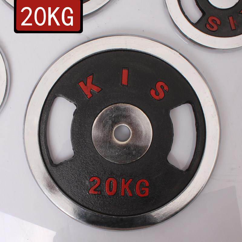 手抓片黑底红字小孔杠铃片5kg7.5 10 15 20公斤哑铃片电镀盘配重