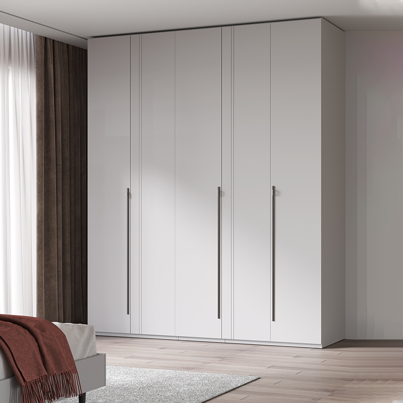 掌上明珠家居烤漆衣柜平开门中性灰哑光现代轻奢极简百搭组合CX