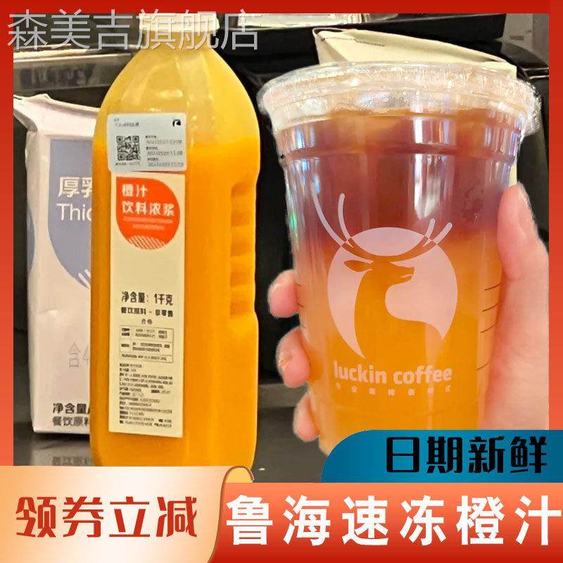 鲁海橙汁HPP冷冻橙浆瑞瓶装1kg无果粒橙汁幸橙C美式原浆咖啡原料