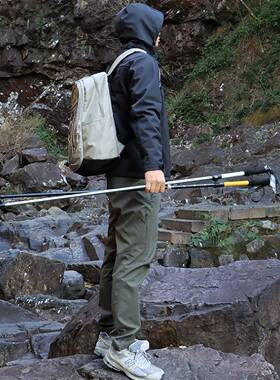 铝合金登山杖超HHX轻业可节手杖专爬山徒步棍防滑雪调杖可折叠登