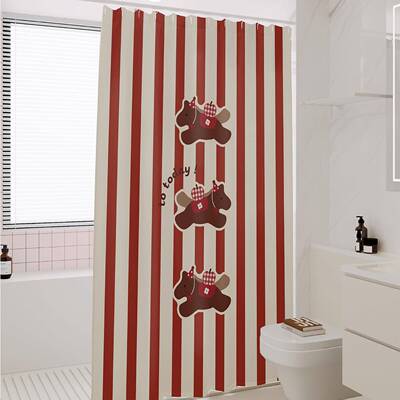 格拼布马年喜庆浴浴帘纹防RNX防霉室速干免打孔淋浴房水干湿分离