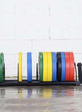 杠铃全BPR501底片车储存架铃片健身房力量区可移动架杠铃铃片推杠