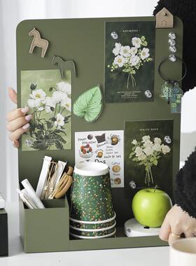 桌面洞板置物架is墨绿色HM风铁艺n收纳盒多功能桌面收纳架意文创