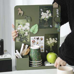 桌面洞板置物架is墨绿色HM风铁艺n收纳盒多功能桌面收纳架意文创