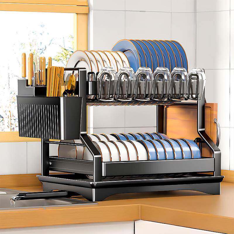 碗碟沥架水碗架收纳层架W70-1厨房置物架功能收碗盘多柜家用放碗