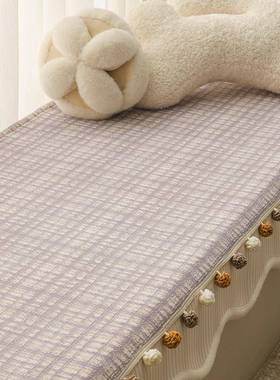 季飘窗轻奢高档毛绒205新款SNL窗台垫卧垫室阳台飘窗2坐垫子四盖