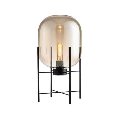 现代轻奢台灯简约北欧设计师板房客厅装级卧样室床头玻HM-0115璃