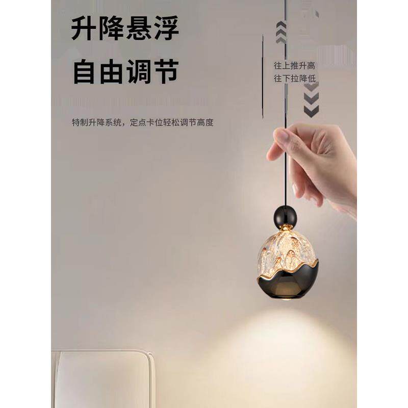 山雪卧室床头吊灯，端轻奢手入扫DTO，高升降式主卧室口装饰大气