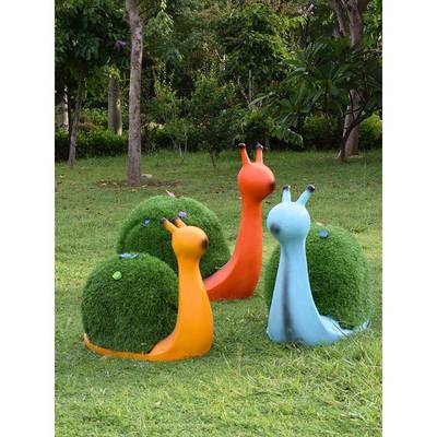 户外园林景观装饰摆件拟动物模通卡YIS绿色植物蜗牛幼儿园公玻园