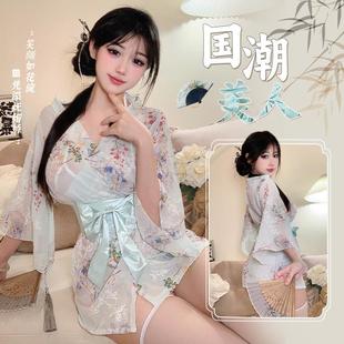 樱花和服性感睡衣甜美蝴蝶结浴袍女睡裙 2025新款 夏季 制服套装 日式
