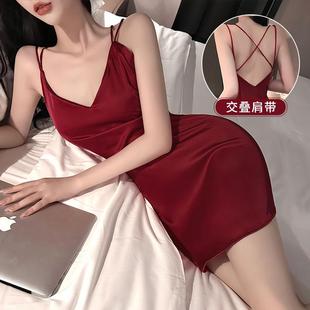 冰丝夏季 2025新款 不带胸垫蕾丝吊带睡裙秋冬内衣 春季 性感睡衣女款