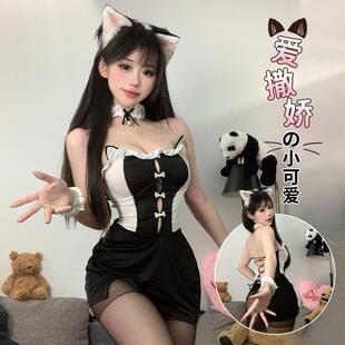 蜜糖少女 性感猫女郎女仆制服套装 睡衣甜美可爱纯欲风女夏季 新款