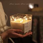 大容量精油家用室内持久 大罐香薰蜡烛杯大瓶装 玻璃鱼缸 超