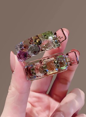 韩国气质精致百搭炫彩闪钻少女侧边夹刘海夹顶夹马尾夹高级鸭嘴夹