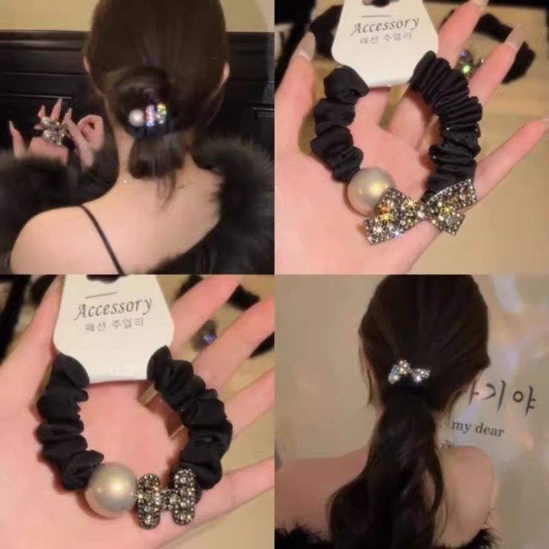 轻奢高级感闪钻珠珠蝴蝶结发圈头绳扎头发皮筋马尾发绳不伤发头绳,饰品/流行首饰/时尚饰品新,发饰,淘宝优惠券,粉丝福利购,淘宝优惠卷