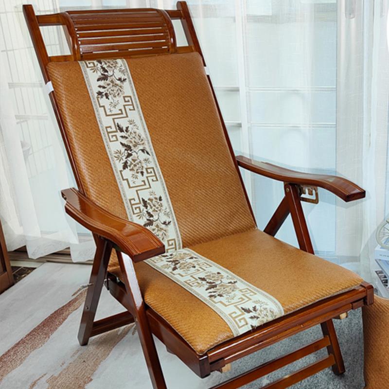 夏季凉席躺椅垫子加厚藤席冰丝摇椅垫夏天午睡折叠椅子垫懒人椅垫