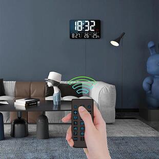 wifi大屏电子时钟数字显示钟表温度计湿度日历挂墙桌面摆台万年历