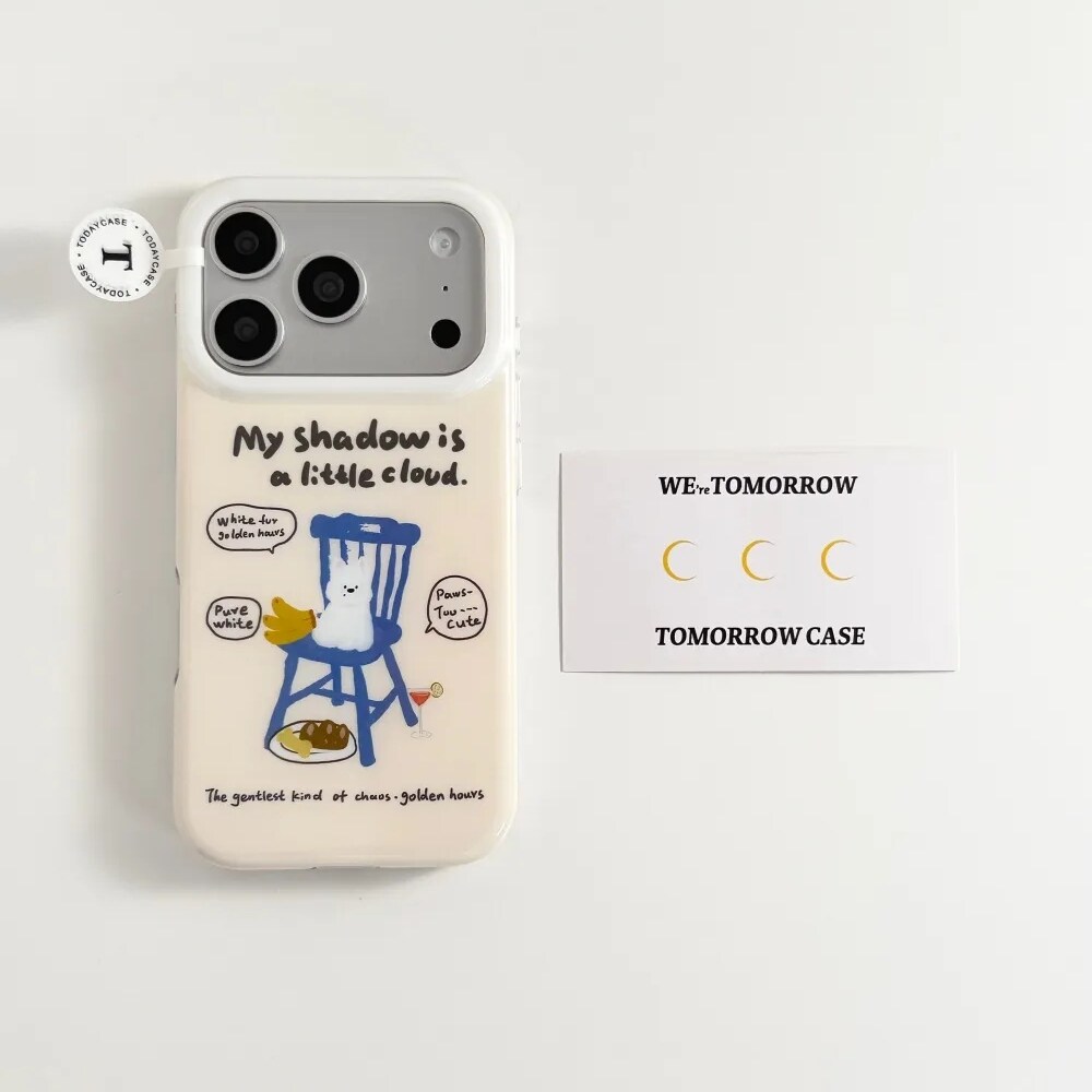雨柠可爱蓝椅子小狗适用苹果17promax双层iPhone16韩系手机壳15日韩INS可爱个性创意14防摔保护套