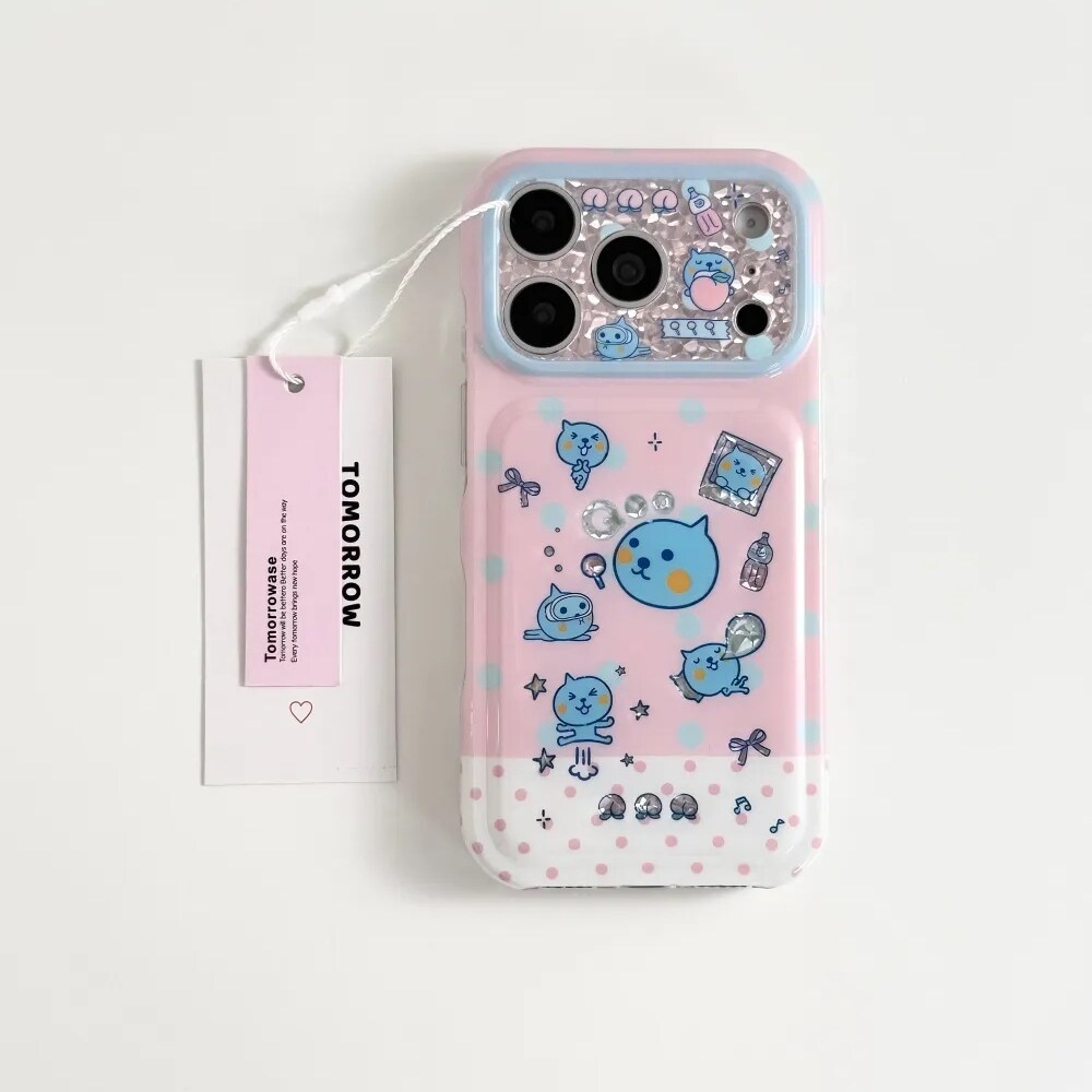 雨柠桃子汽水酷儿适用苹果17promax全包iPhone16冰裂纹手机硬壳15卡通日韩ins可爱个性创意