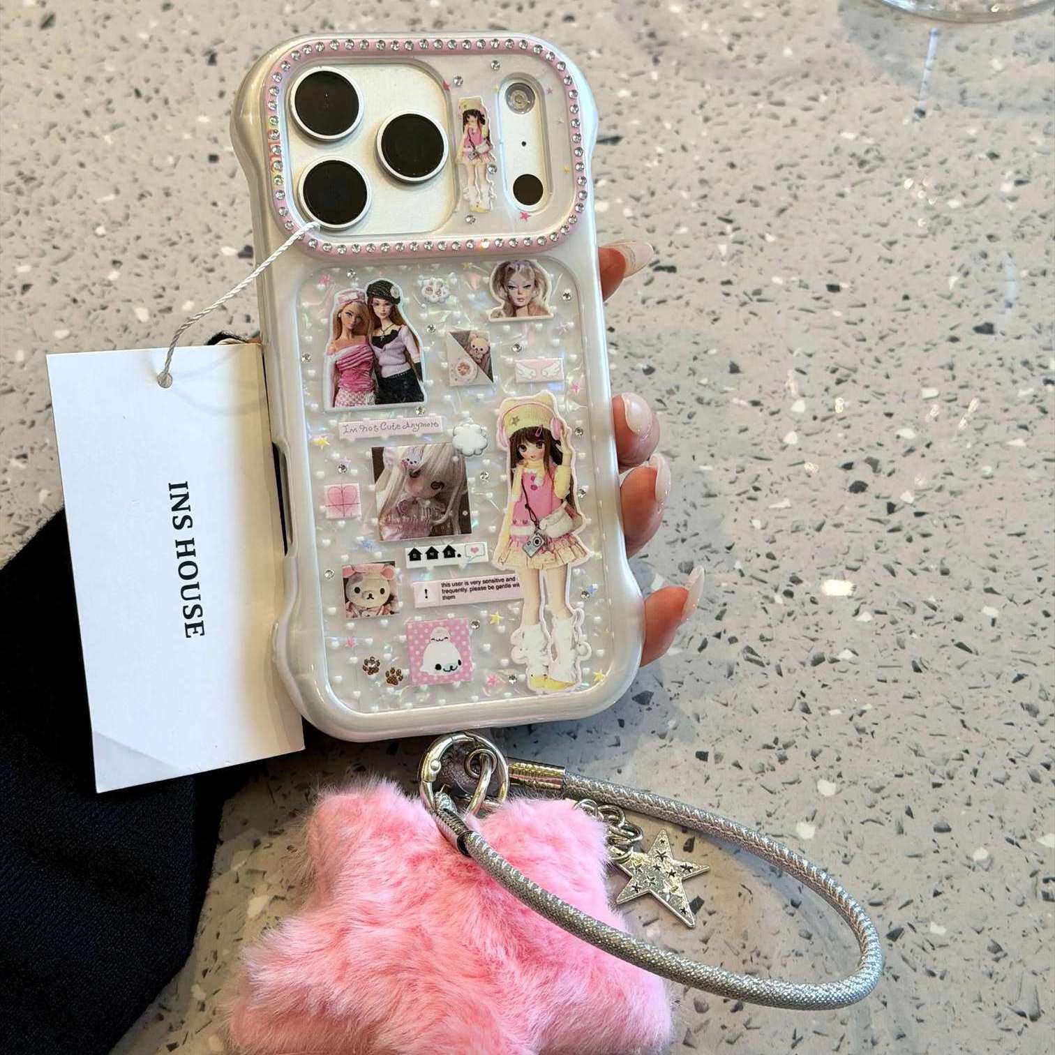 雨柠童趣可爱波点小熊芭比插图适用于iphone17promax新款苹果16手机壳15pm卡通日韩ins14防摔保护套