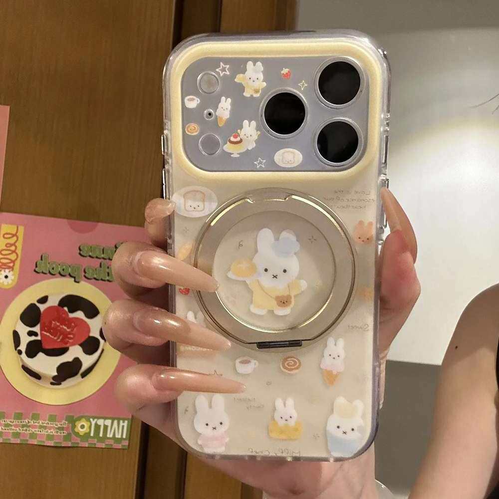 雨柠转一体米菲兔厨师做面点手机壳适用iPhone17promax苹果16p个性创意15卡通日韩INS可爱14防摔保护套