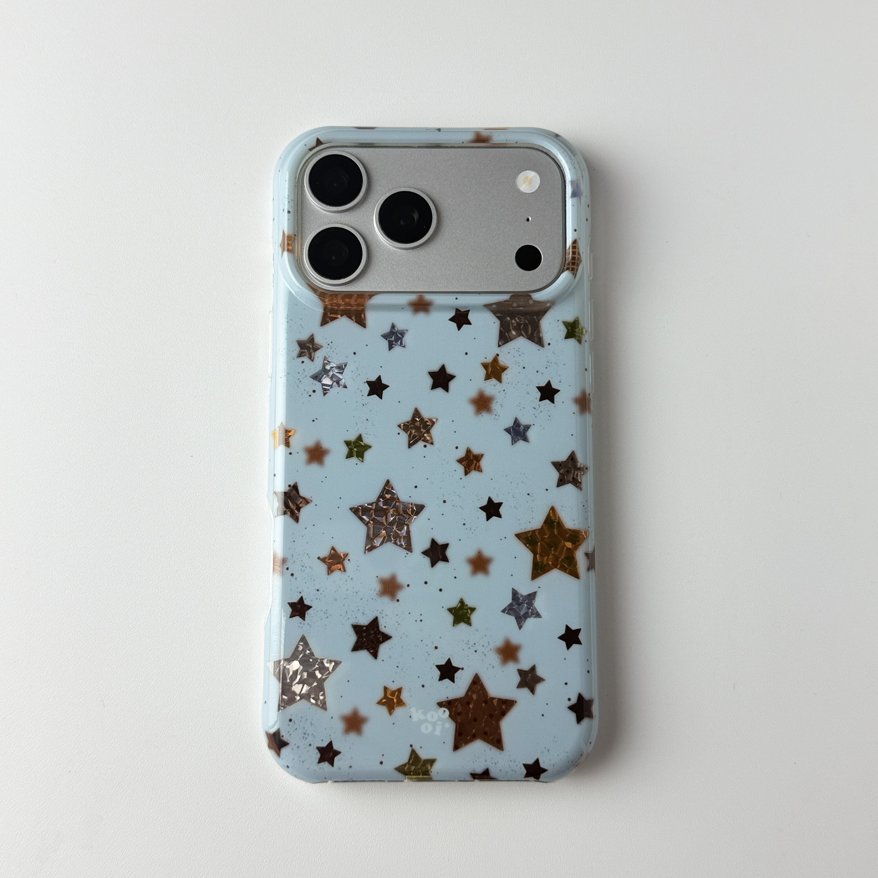 雨柠浅蓝底复古金属星星手机壳iPhone18promax细碎五角星17pro小众清新大视窗个性创意16防摔保护套