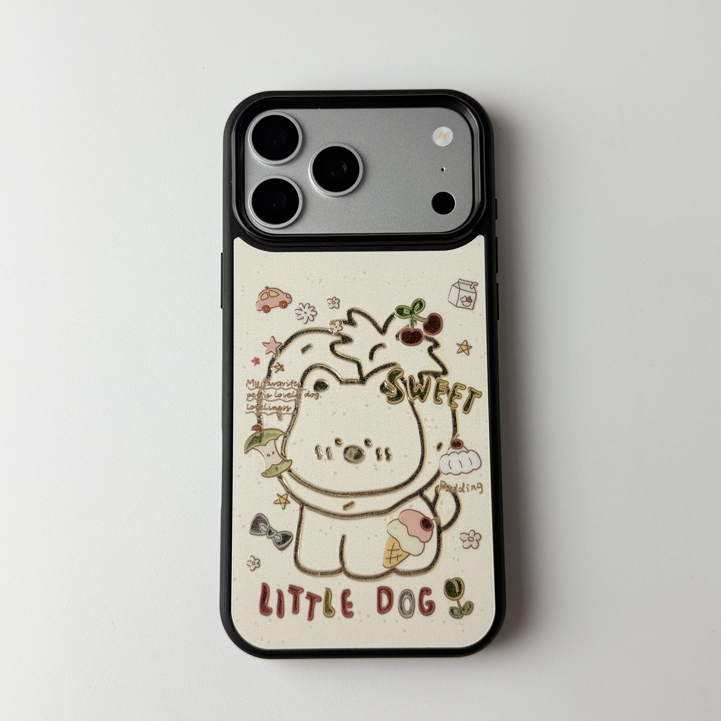 雨柠黑框简笔画线条小狗手机壳适用于iPhone18新款苹果17手机壳16日韩卡通可爱个性创意15防摔保护套