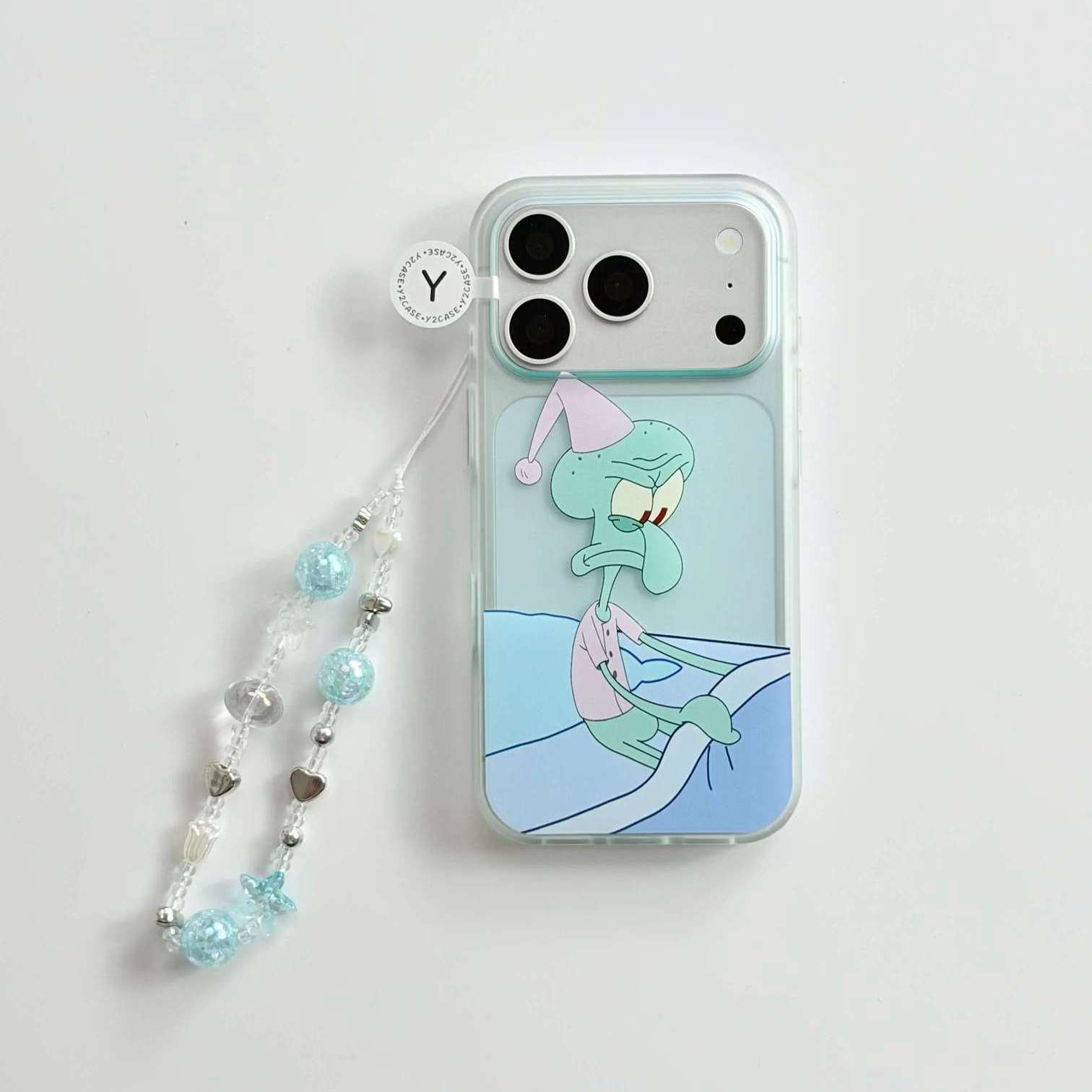 雨柠轻肤磨砂ins风创意不想起床的章鱼哥手机壳适用iPhone17新款苹果16日韩卡通15个性创意14防摔保护套