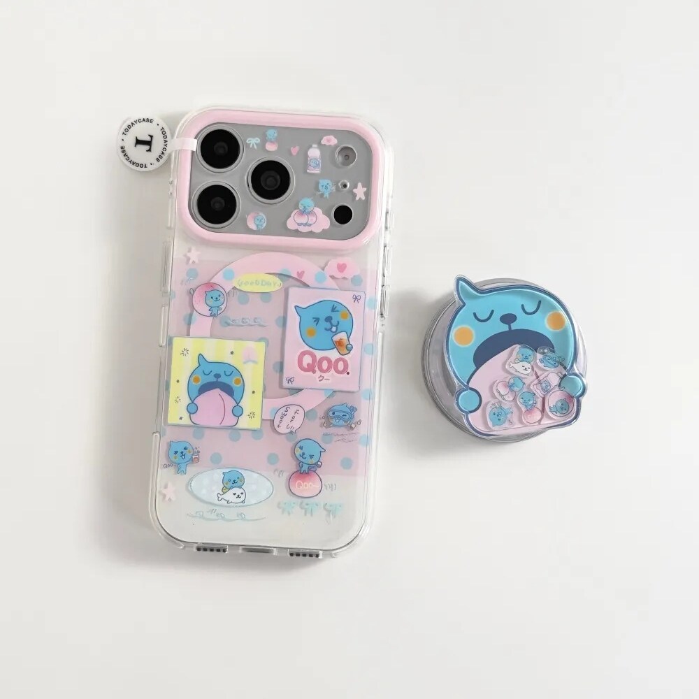 雨柠桃子汽水酷儿适用苹果17promax磁吸iphone16双层全包手机壳15卡通日韩INS可爱个性创意14防摔保护套