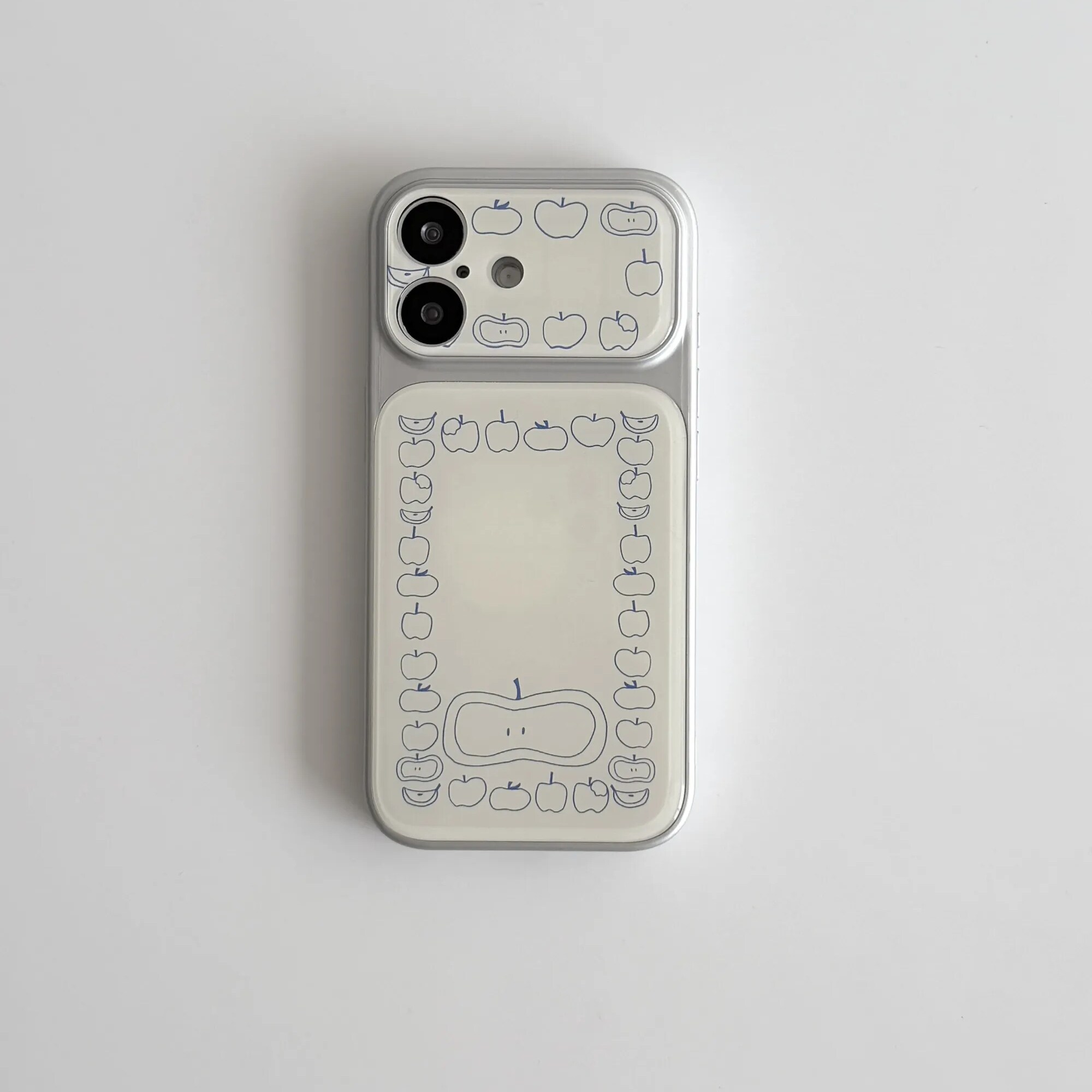 雨柠适用时髦小众奶黄底蓝线条画iPhone17promax新款苹果16手机壳15卡通风可爱个性创意14防摔保护套