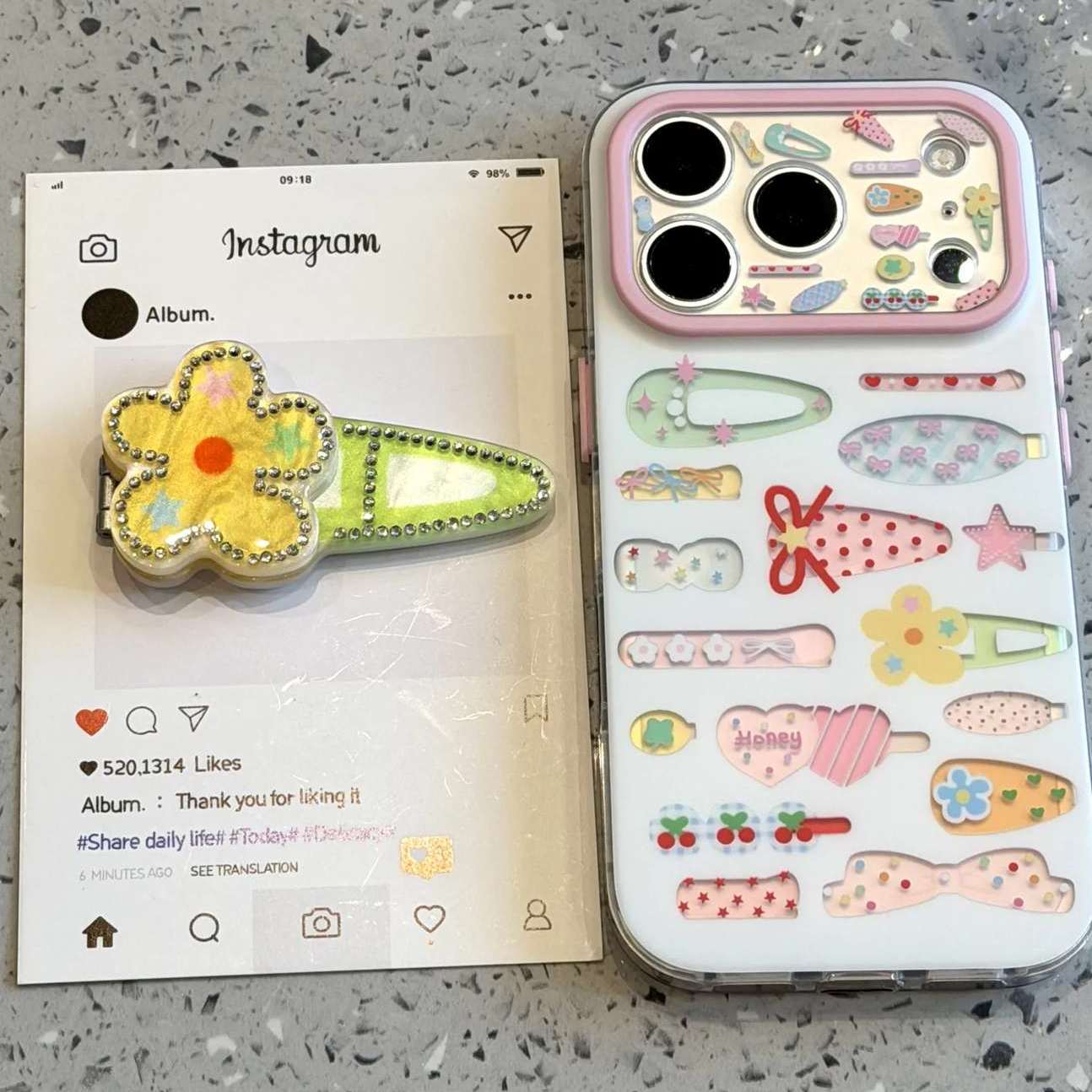 雨柠适用于iphone18promax手机壳治愈17pm樱桃花朵不同款式发夹合集16小清新日韩卡通INS15防摔保护套