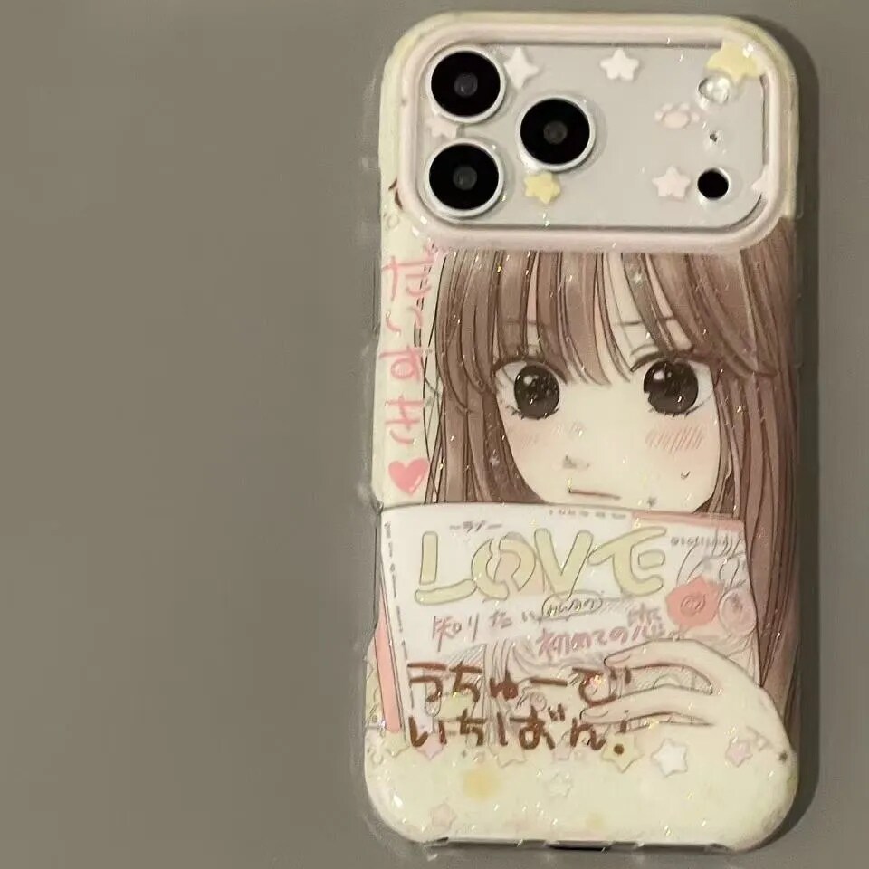 雨柠古早日文杂志动漫少女适用iPhone18新款苹果17手机壳16日韩卡通ins可爱个性创意15防摔保护套
