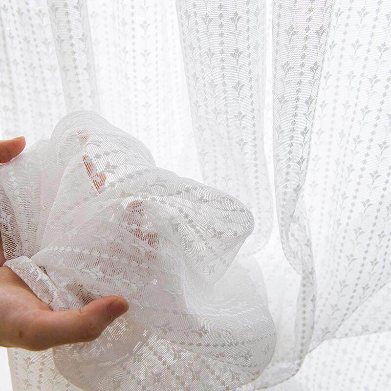 窗纱过道韩式蕾丝凝雪纱海棠纱定制帘阳台客厅卧室飘窗成品透窗纱
