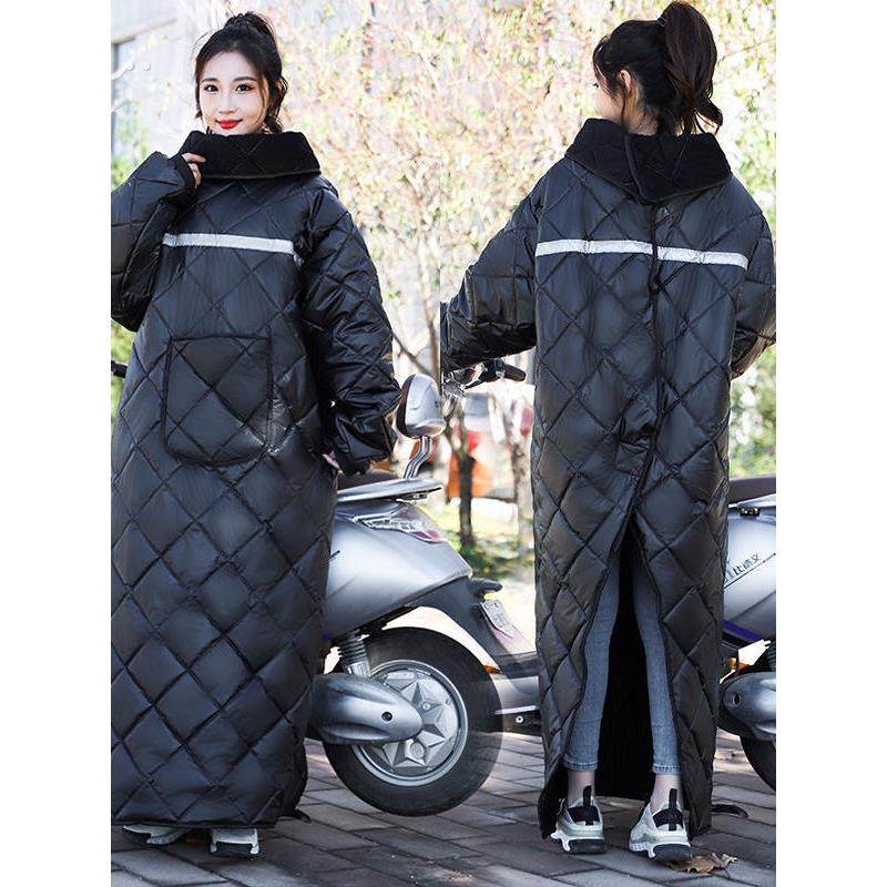 电动车挡风衣长款冬季超厚护膝双面高档膝盖防水摩托车骑行秋冬款