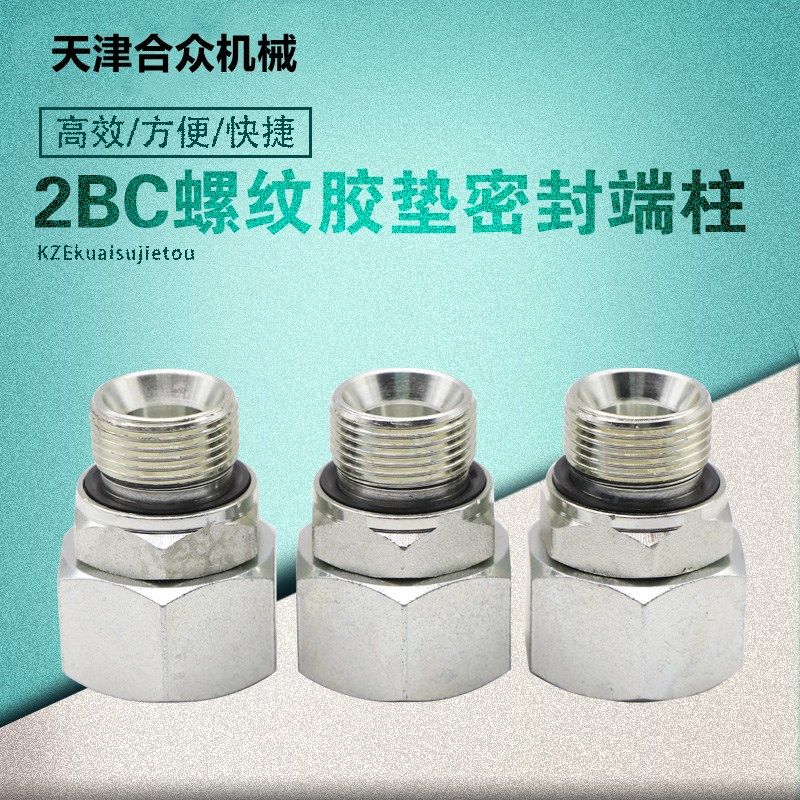 伊顿永华标准接头 2BC-WD英制螺纹胶垫密封转公制内螺纹24度锥