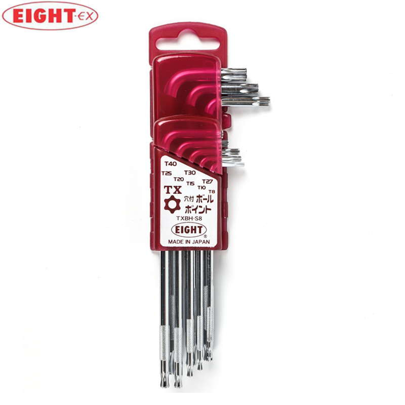梅花内六角扳手套装日本百利EIGHT TXBH-S8带孔t25/30梅花内六角