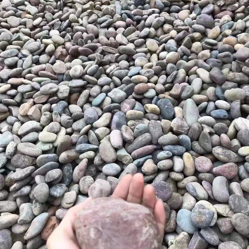 甘肃天然河北大型河卵石草坪景观石头刻字鹅卵河冲石庭院园林校园