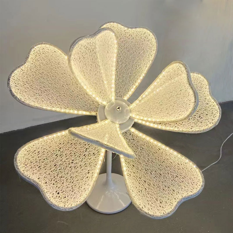 新款婚庆道具发光牡丹花路引灯森林系背景蕾丝装饰花婚礼橱窗布置