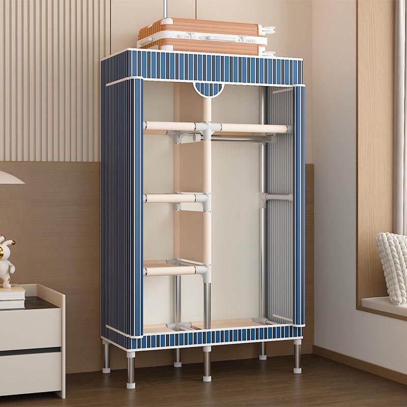 衣柜简易组装布衣柜家用卧室出租房用拉炼 炼 全封闭钢管加粗加厚,住宅家具,独立衣柜,淘宝优惠券,粉丝福利购,淘宝优惠卷